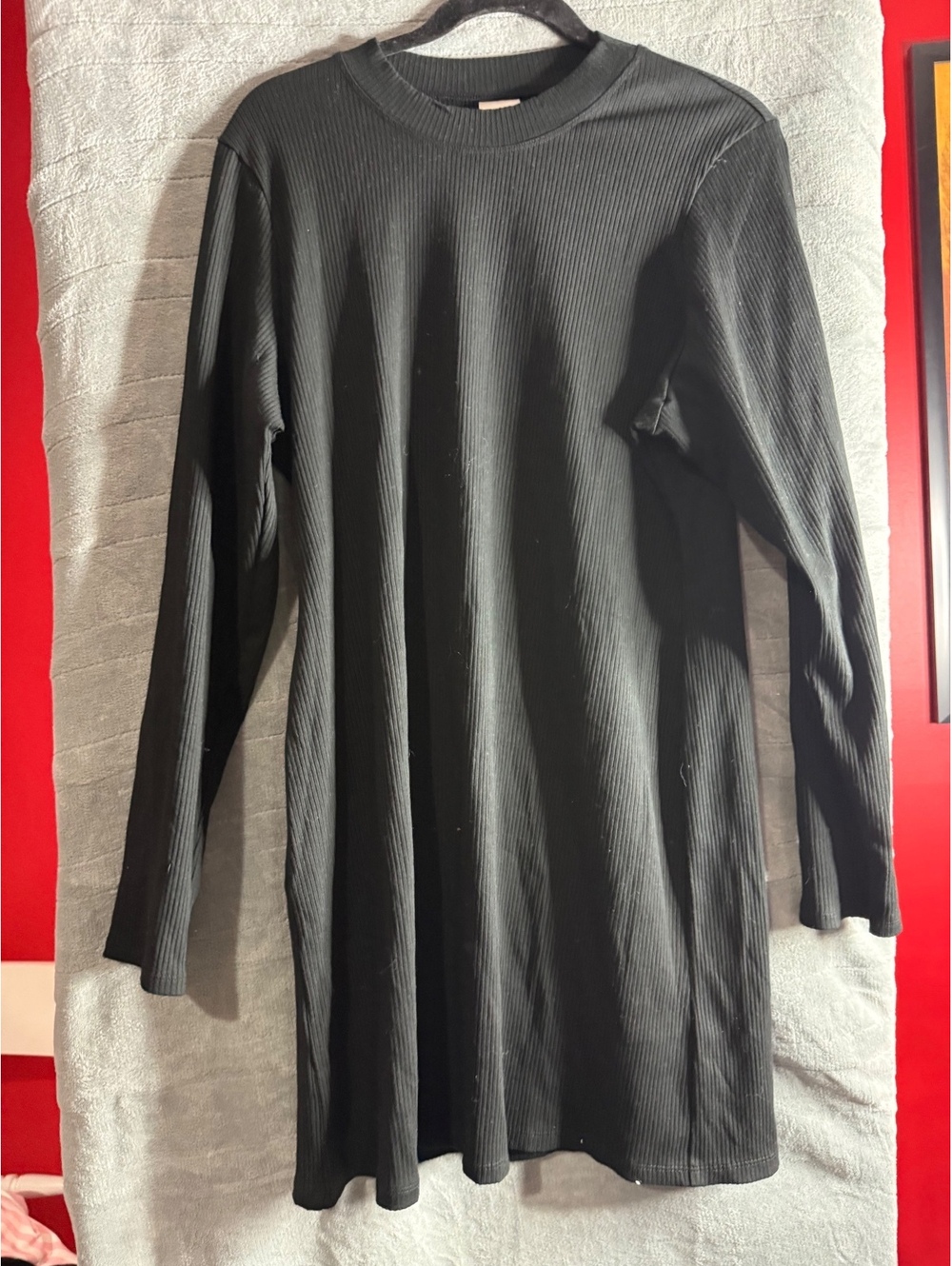 NWOT Victoria’s Secret PINK Black Ribbed Long Sleeve Top - Size XXL